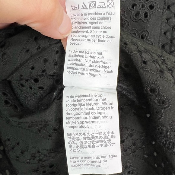 Madewell Eyelet Lace Double Tie Peasant Top in Black Size M - Picture 10 of 11